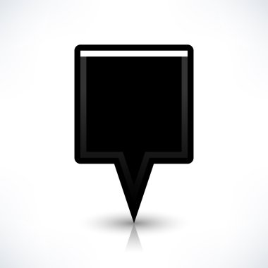 Siyah harita PIN konumu işaret yuvarlak kare şekli simgesi