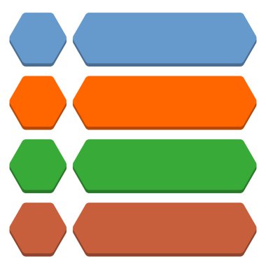 Boş altıgen ve dikdörtgen simgeler