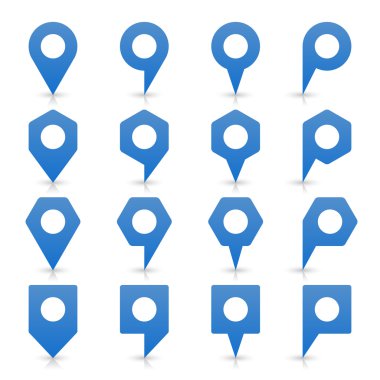 Mavi boş harita PIN işaretleri