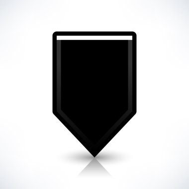 Siyah harita PIN konumu işaret yuvarlak kare şekli simgesi