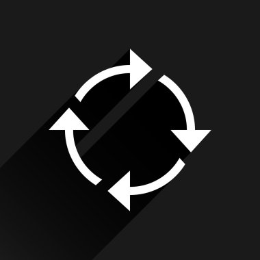 Beyaz ok simgesini yeniden yükle, yenileme, döndürme, reset, yineleme işareti