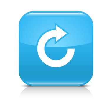 Beyaz ok tekrar, yeniden yükle, yenileme, dönme işareti ile mavi kutsal kişilerin resmi.