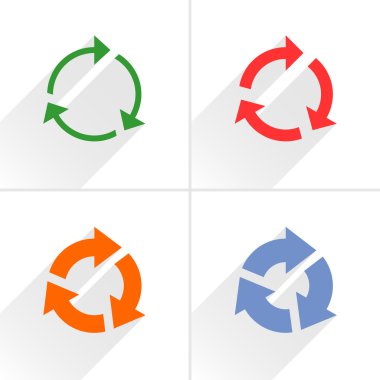 4 arrow icon. Repeat, reload, refresh, rotation, reset sign. clipart