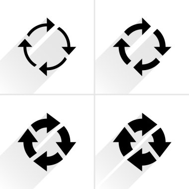 4 ok simgesi yenileme, rotasyon, sıfırlamak, tekrar ediyorum, kayıt kümesini yeniden