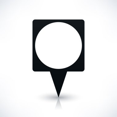 Siyah boş kare harita PIN