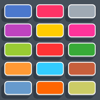 15 3d düz stil simgesi boş.