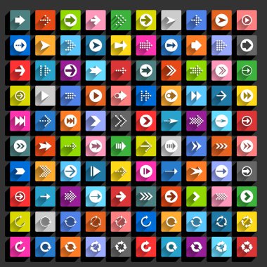 100 ok düz Icons set