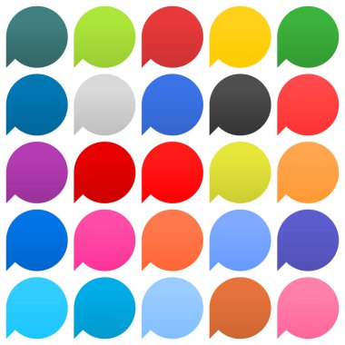 25 konuşma balonu işareti simgeler