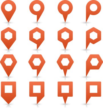 Turuncu renk harita PIN simgesi saten yer işareti boş kopya alanı ile