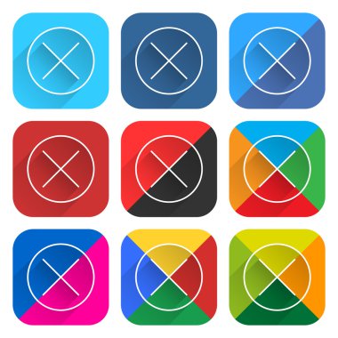 9 popüler sosyal ağ simgesi ile seti işareti kaldır