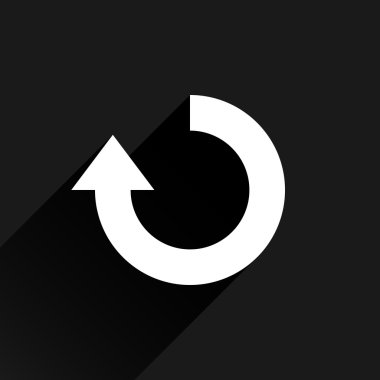 Beyaz ok simgesini yeniden yükle, yenileme, döndürme, reset, yineleme işareti