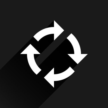 Beyaz ok simgesini yeniden yükle, yenileme, döndürme, reset, yineleme işareti