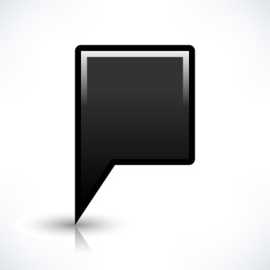 Siyah harita PIN konumu işaret yuvarlak kare şekli simgesi