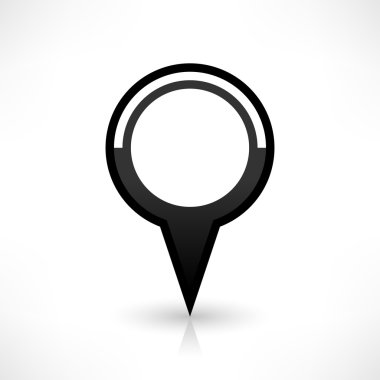 Siyah harita PIN konumu işaret yuvarlak şekil kutsal kişilerin resmi