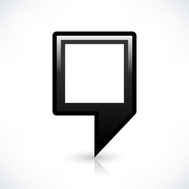 Siyah harita PIN konumu işaret yuvarlak kare şekli simgesi