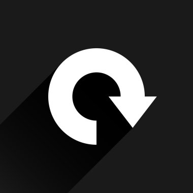 Beyaz ok simgesini yeniden yükle, yenileme, döndürme, reset, yineleme işareti