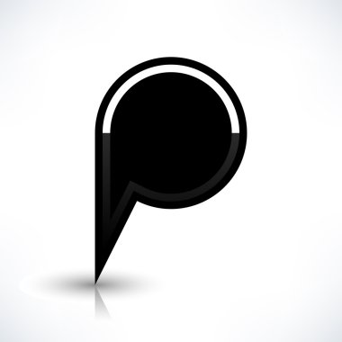 Siyah harita PIN konumu işaret yuvarlak şekil kutsal kişilerin resmi