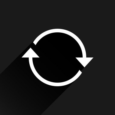 Beyaz ok simgesini yeniden yükle, yenileme, döndürme, reset, yineleme işareti