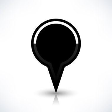 Siyah harita PIN konumu işaret yuvarlak şekil kutsal kişilerin resmi