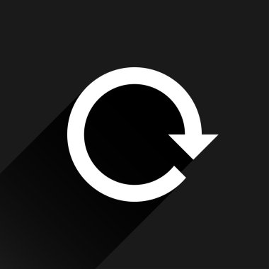 Beyaz ok simgesini yeniden yükle, yenileme, döndürme, reset, yineleme işareti