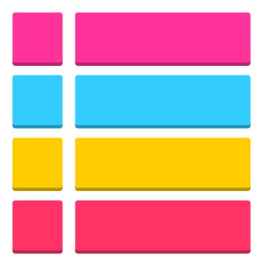 Boş kare ve dikdörtgen simgeler