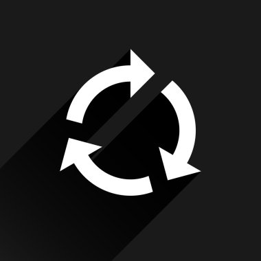 Beyaz ok simgesini yeniden yükle, yenileme, döndürme, reset, yineleme işareti