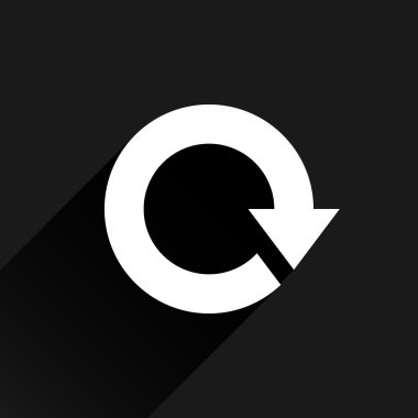 Beyaz ok simgesini yeniden yükle, yenileme, döndürme, reset, yineleme işareti