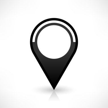 Siyah harita PIN konumu işaret yuvarlak şekil kutsal kişilerin resmi
