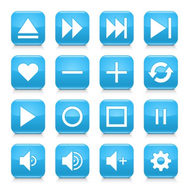 16 Medya Icons set kontrol