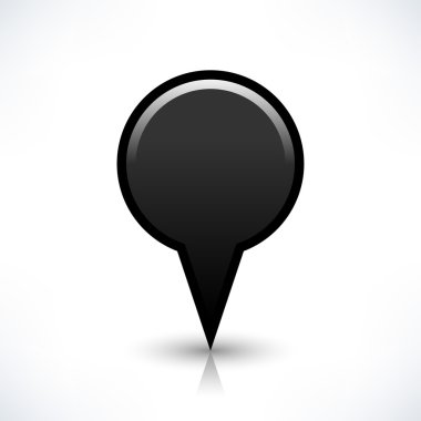 Siyah harita PIN konumu işaret yuvarlak şekil kutsal kişilerin resmi