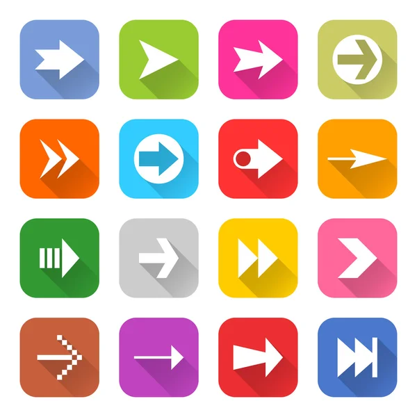 16 arrow icons set — Stock Vector