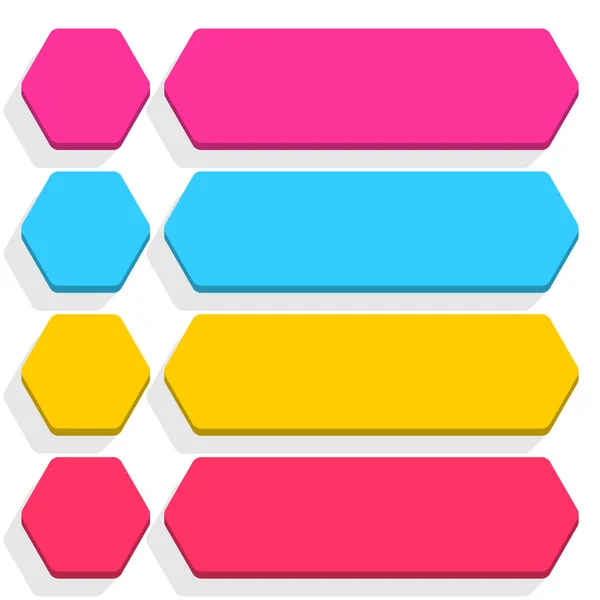 Icônes hexagonales et rectangle vierges — Image vectorielle