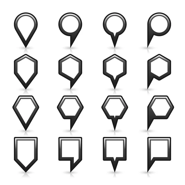 Gray color map pin icon satin location sign with empty copy space — Stock Vector