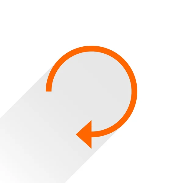 Icono de flecha naranja recargar, actualizar, rotación, restablecer, signo de repetición — Vector de stock