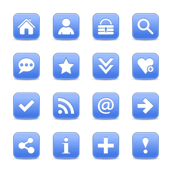 16 iconos web azules — Archivo Imágenes Vectoriales