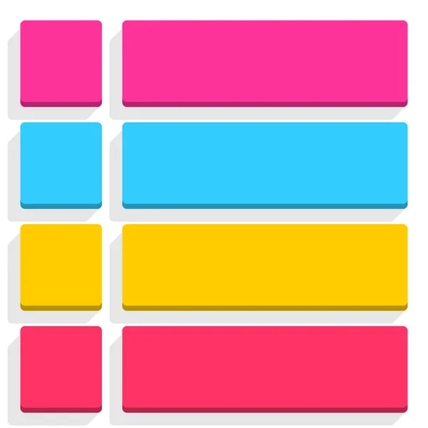 Tomma kvadrat och rektangel ikoner — Stock vektor