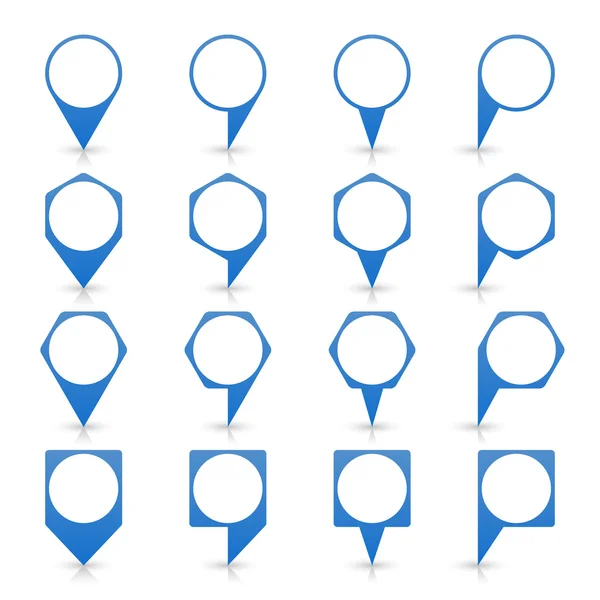 Kék üres megjelenítése pin jelek — Stock Vector