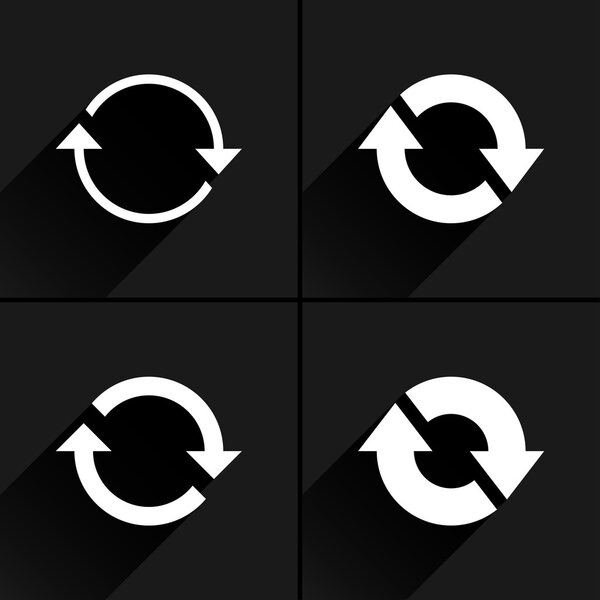 4 arrow icon refresh, rotation, reset, repeat, reload sign set