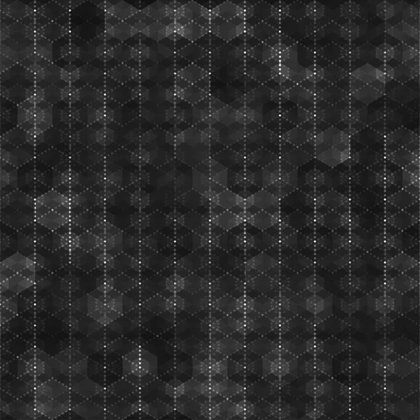 Schwarzes nahtloses Muster mit sechseckigen Formen — Stockvektor