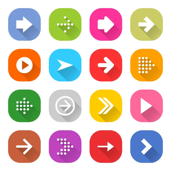 16 iconos de flecha conjunto — Vector de stock