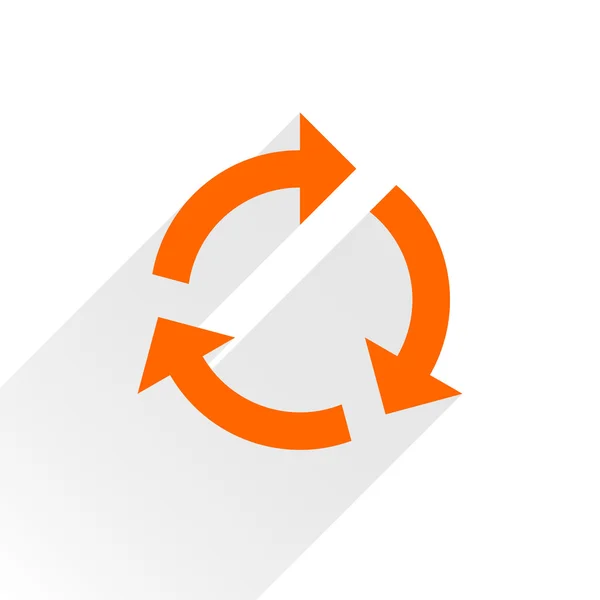 Icono de flecha naranja recarga — Vector de stock