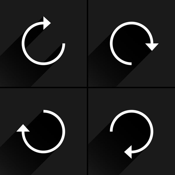 4 arrow icon refresh, rotation, reset, repeat, reload sign set