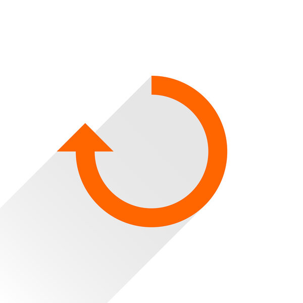 Orange arrow icon reload, refresh, rotation, reset, repeat sign