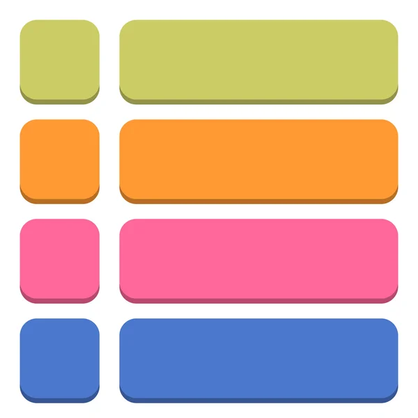 Tomma kvadrat och rektangel ikoner — Stock vektor