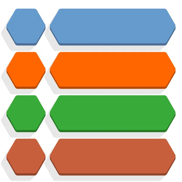 Icônes hexagonales et rectangle vierges — Image vectorielle