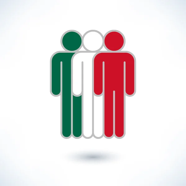 Έγχρωμο λογότυπο τρεις άνθρωποι — Διανυσματικό Αρχείο