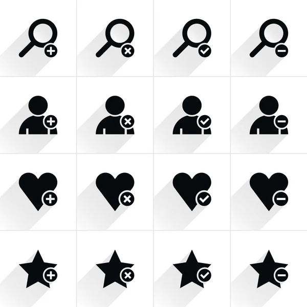 16 iconos adicionales signo plano — Vector de stock