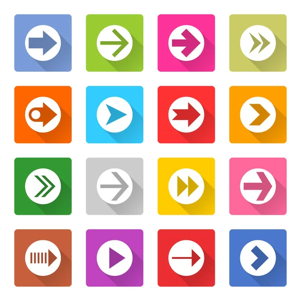 16 iconos de flecha conjunto — Vector de stock