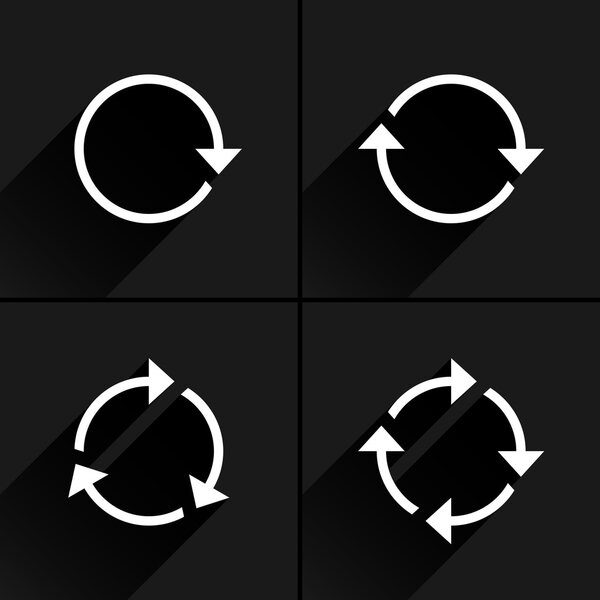 4 arrow icon refresh, rotation, reset, repeat, reload sign set