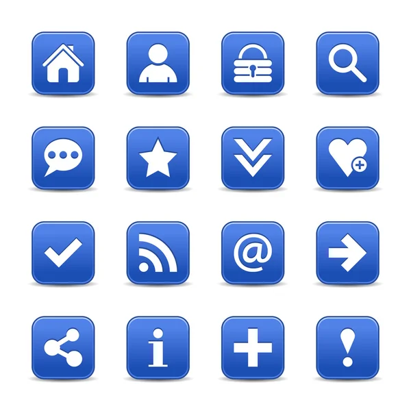 16 icônes web cobalt — Image vectorielle
